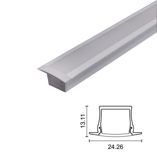Calha para fita LED de alumínio LN 1003BR C/2Metros Branca